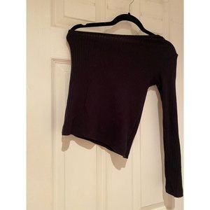 One Shoulder Black Top